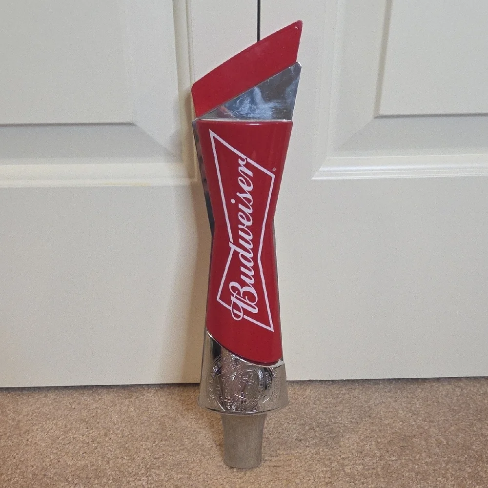 Budweiser Red and Silver Tap Handle